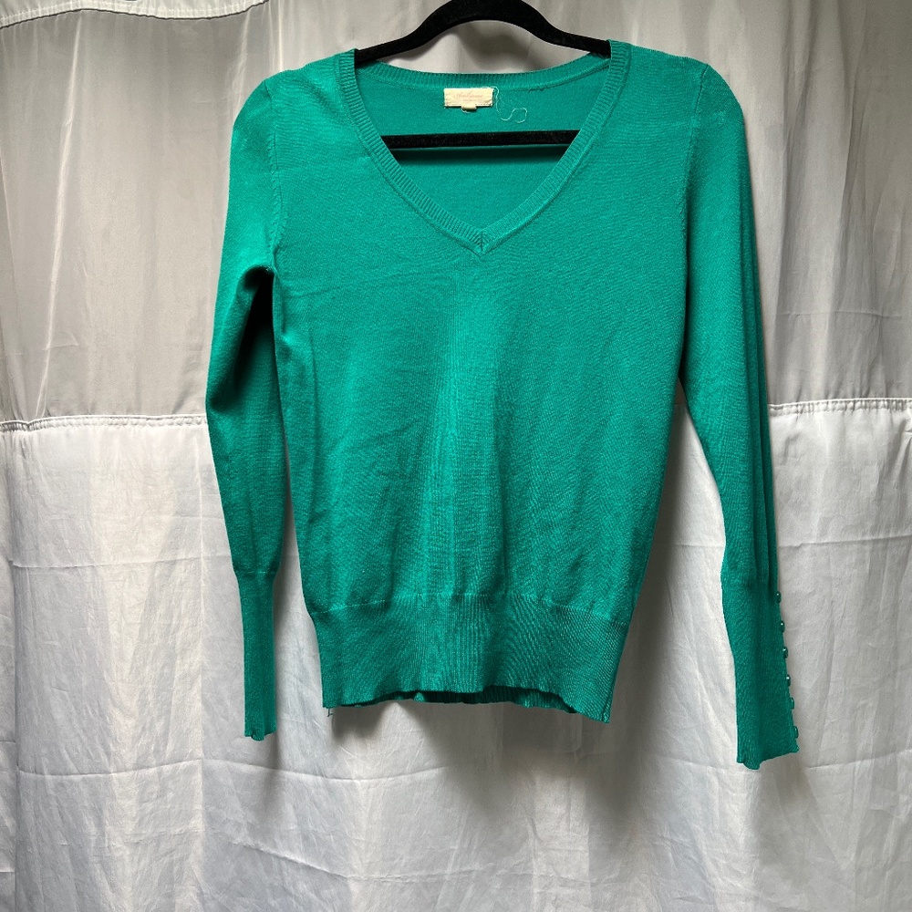 Turquoise cardigan top